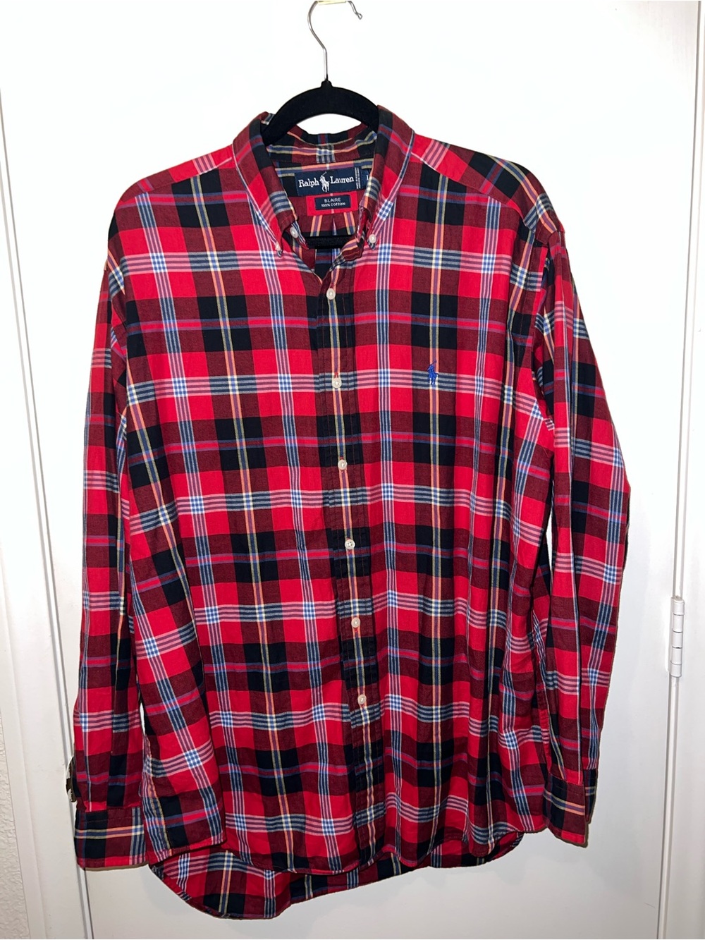 Polo by Ralph Lauren Red and Black Plaid Button-Down Shirt
